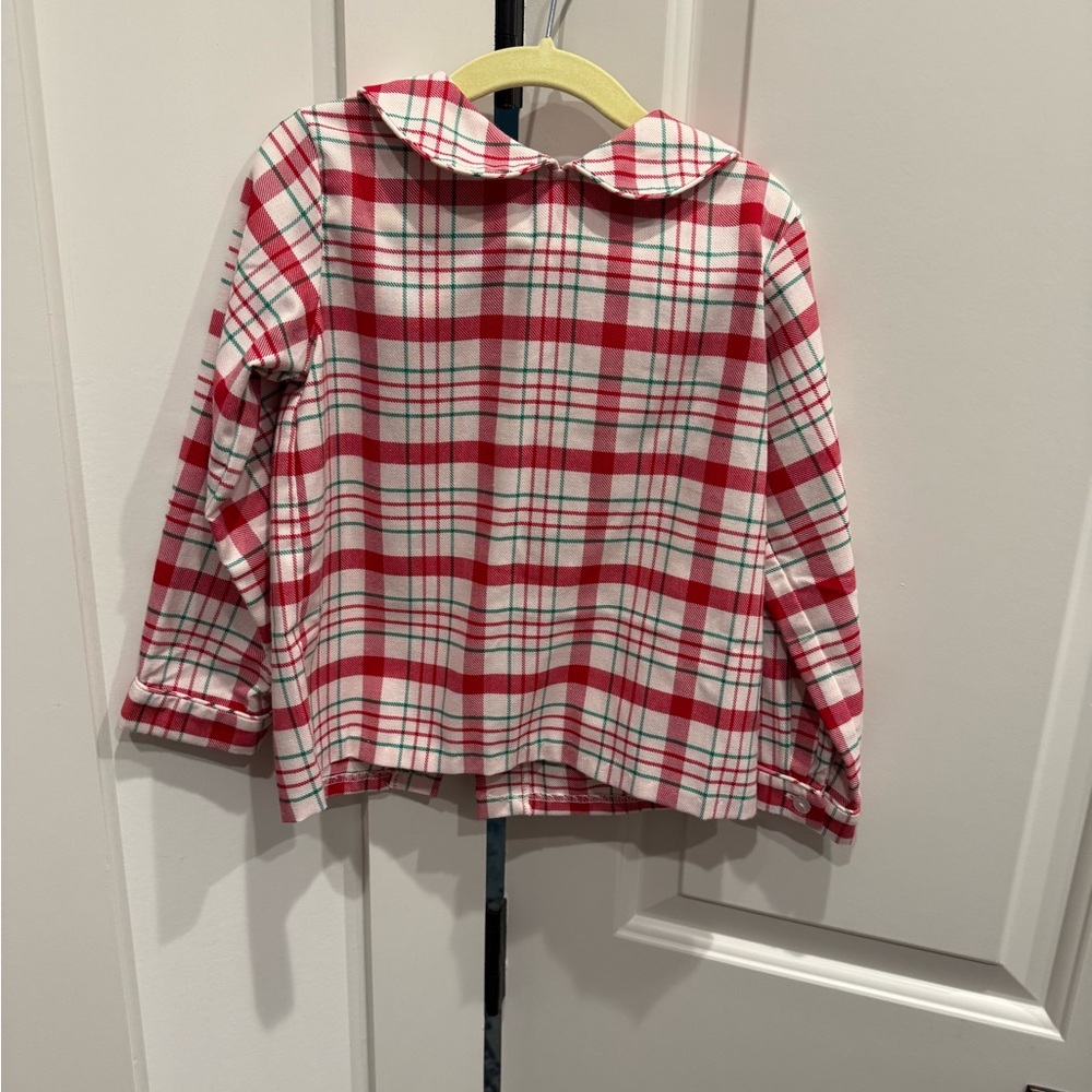 Little English Red and White Plaid Peter Pan Collar Shirt